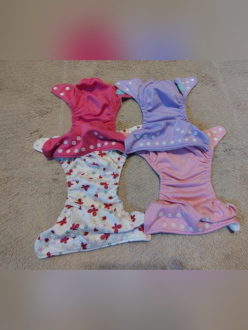 Bundle Of Four Charlie Banana Reusable Pocket Cloth Diapers One Size Adjustable